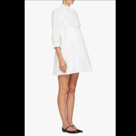 NEW Bianca Balti THE NICHOLS DRESS White Dot Cotton Size 2 - Picture 4 of 9